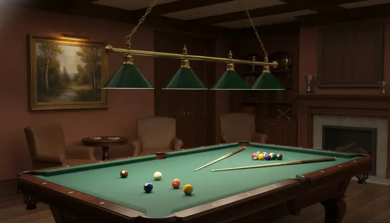 Klassik trifft Präzision: Warum die Billardlampe London mit 4 Schirmen Ihr Spielzimmer revolutioniert