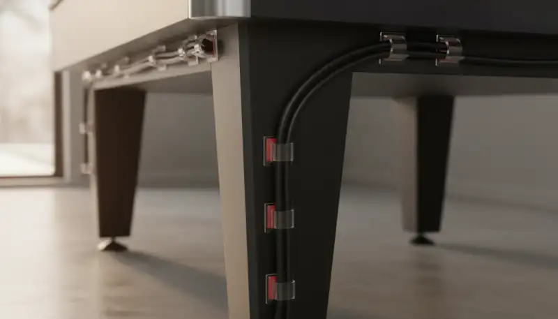 Ordnung unterm Airhockey-Tisch: Kabelclips