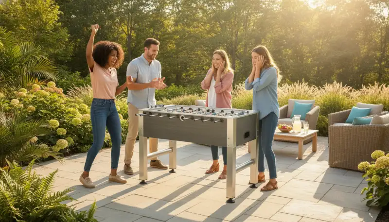 Wetterfester Kickertisch: Robuster Spielspaß draußen